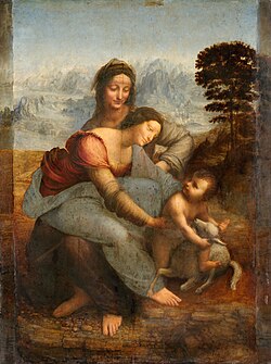 Léonard de Vinci :La Vierge, l'Enfant Jésus et sainte Anne